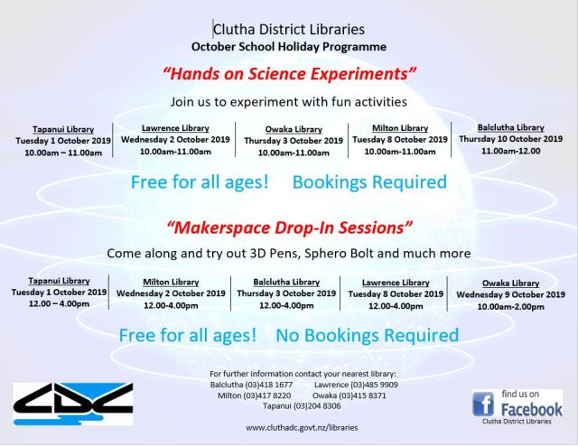 CDL October School Holiday Programme Flyer