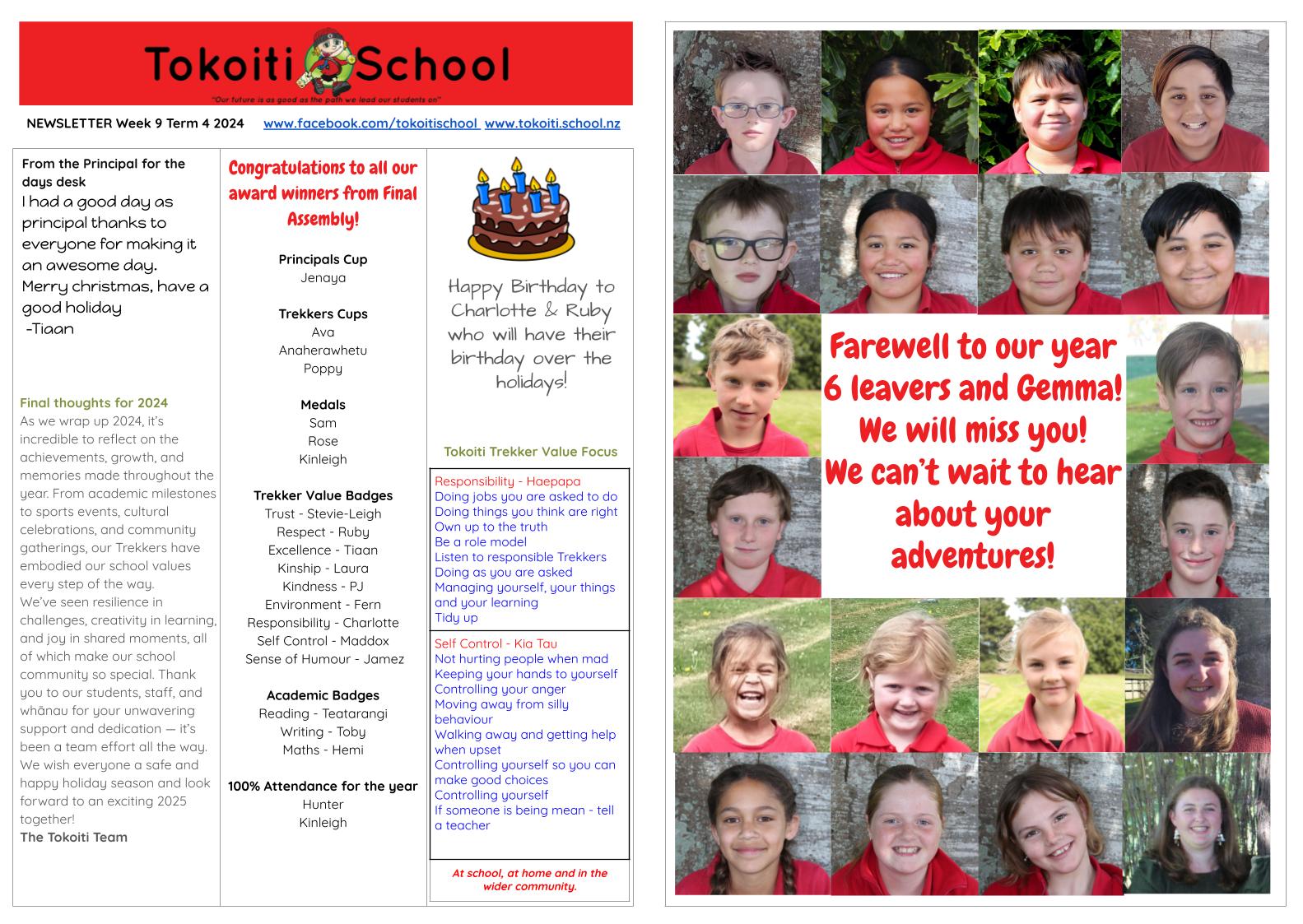 Final newsletter for 2024 | Tokoiti School